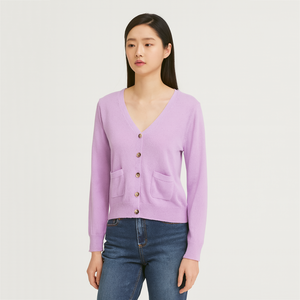 온앤온 여성용 린넨 라이크 브이넥 긴팔 가디건