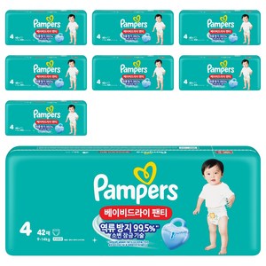 팸퍼스 2025 베이비드라이 팬티형 기저귀 남녀공용, 4단계, 336매