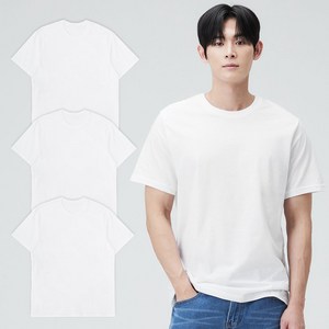 베이스알파에센셜 남녀공용 30수 라운드 반팔티 3장 세트
