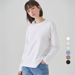 ELLE PARIS 여성 릴렉스핏 긴팔 티셔츠