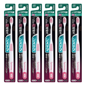 시스테마 시카리케고시 초콤팩트 헤드 칫솔, 1개입, 6개