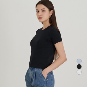 ELLE GIRL 슬림핏 크롭 반팔 티셔츠