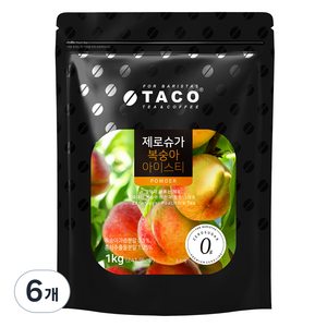 타코 제로슈가 복숭아 아이스티, 1kg, 6개