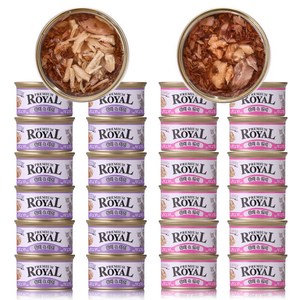 프리미엄로얄 3개월이상용 고양이 로얄캔 반반콤보 습식사료, 참치, 85g, 24개