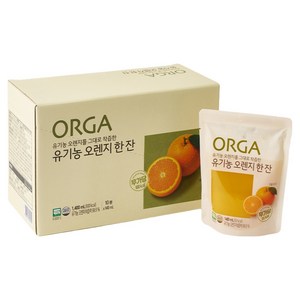 올가홀푸드 유기농 오렌지 한잔, 140ml, 10개