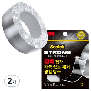 스카치 클리어겔 다용도 강력 양면테이프 30mm x 3m, 투명, 2개
