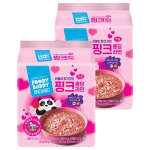 푸디버디 핑크 퐁당 라면 80g, 8개