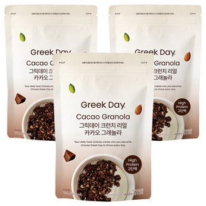 그릭데이 크런치 리얼카카오 그래놀라 시리얼, 150g, 3개