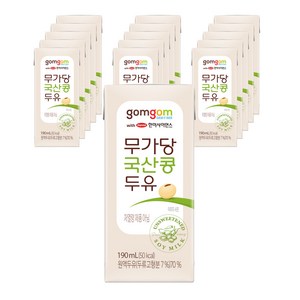 곰곰 무가당 국산콩 두유, 190ml, 16개