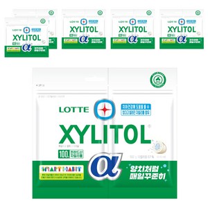 롯데자일리톨 알파 오리지날 껌 리필, 102g, 6개