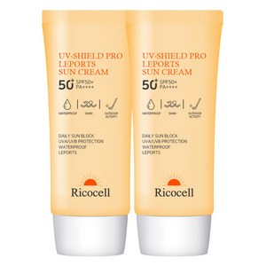 리코셀 유브이 쉴드 프로 레포츠 선크림 SPF50+ PA++++, 70ml, 2개