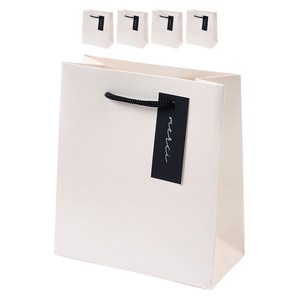 포포팬시 프리미엄 펄 디자인 메르시 무지 선물 쇼핑백, 아이보리, 소(16x18x8c..., 5개