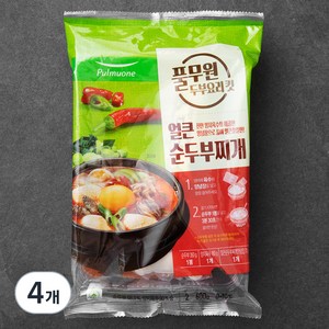 풀무원 얼큰 순두부찌개 킷 2인분, 600g, 4개