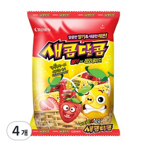 크라운 새콤달콤 딸기레모네이드 츄잉캔디, 200g, 4개