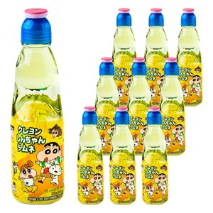 하타라무네 크레용신짱 파인애플향 라무네 탄산음료, 200ml, 10개