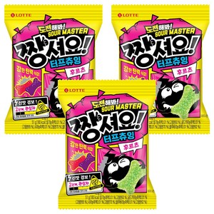 롯데웰푸드 짱셔요 터프츄잉 후르츠, 51g, 3개