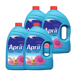밀크코튼 고농축 퍼퓸 섬유유연제 에이프릴향, 3.06L, 4개