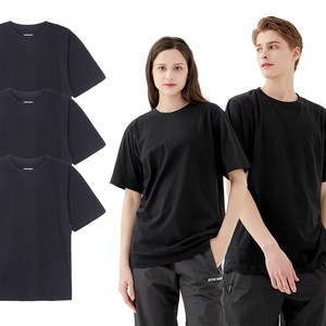 베러댄라이프 남녀공용 통기성 순면 라운드 무지 반팔 티셔츠 3장