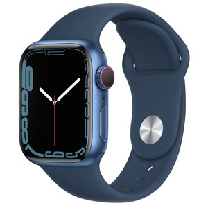 Apple 애플워치 7, 41mm, GPS+Cellular, 알루미늄, 블루 / 어비스블루 스포츠 밴드