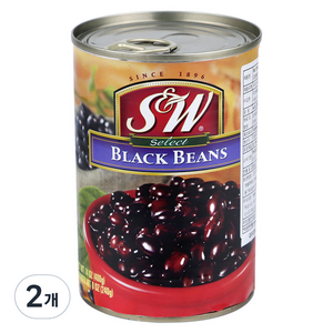 에스앤더블유 블랙빈 통조림, 400g, 2개