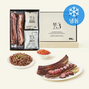 몽탄 우대 갈비 800g + 짚불고기 180g + 무생채김치 250g 시그니처 세트(냉동), 1세트