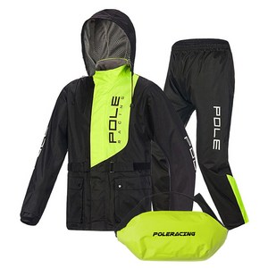폴레이싱 오토바이 우비 상하의 세트 C타입, XXXL, 네온