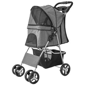 탐사 반려동물 베이직 원터치 폴딩 유모차, 그레이, 1개