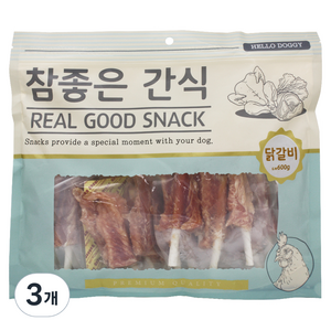 헬로도기 참좋은간식 건조간식, 닭갈비, 600g, 3개