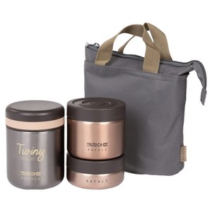 키친아트 라팔 트위니 보온 도시락 세트 1080ml, 혼합색상, 1개
