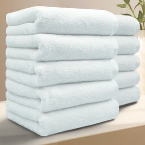 테리크 프리미엄 먼지없는 호텔 수건 200g 40수 코마사 면, 화이트, 10개