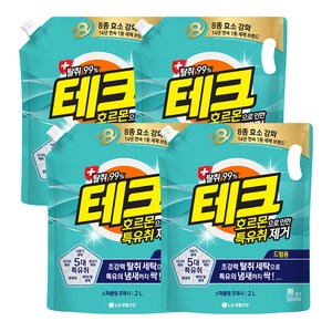 테크 호르몬으로 인한 특유취 제거 드럼용 액상세제 리필, 2L, 4개