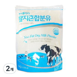 본데어리 탈지 혼합분유, 1kg, 2개