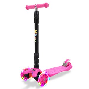 미코우 아동용 접이식 발광 킥보드, 핑크, 22.5 x 80 ..., 1개