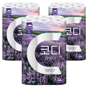 코디 라벤더 3겹 롤화장지, 30m
