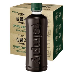 아카페라 심플리 디카페인 아메리카노 무라벨, 400ml, 40개