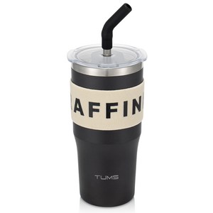 텀스 라피네 스트로우 텀블러, 리얼블랙, 700ml, 1개