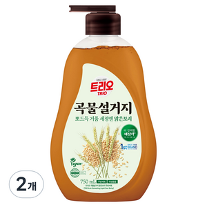 트리오 곡물설거지 맑은보리 주방세제, 750ml, 2개