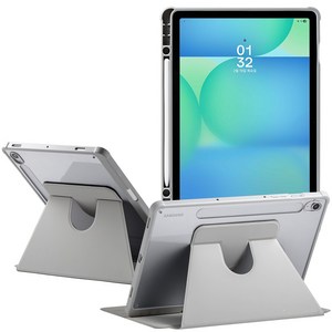 누아트 갤럭시탭 펜슬 수납 가로 세로 거치대 360도 스마트 턴 커버 케이스