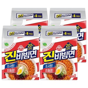 오뚜기 진비빔면 156g, 16개, (4개입 X 4팩)