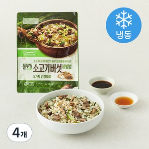 풀무원 소고기버섯 비빔밥 (냉동), 424g, 4개