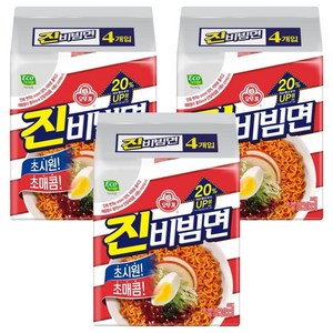 오뚜기 진비빔면 156g, 12개, (4개입 X 3팩)