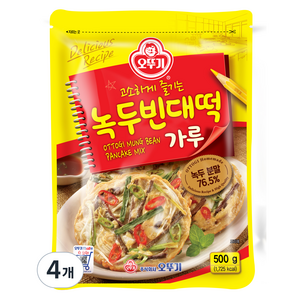 오뚜기 녹두 빈대떡 가루, 500g, 4개