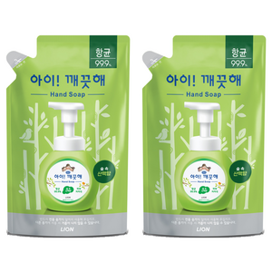 아이깨끗해 향균 폼 핸드솝 숲 속 산책향 리필, 450ml, 2개