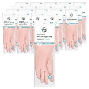 프로그 라텍스 컴포트 고무장갑, 베이비핑크, 중(M), 20세트