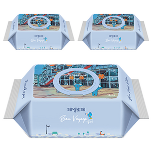 페넬로페 본보야지 퐁피두 저자극 아기물티슈 캡형, 75g, 70매, 3개