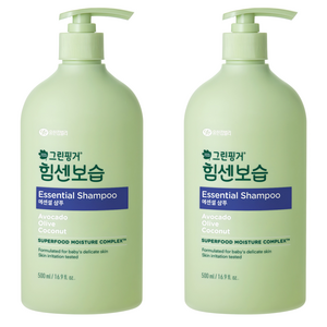 그린핑거 유아용 힘센보습 에센셜 샴푸, 2개, 500ml