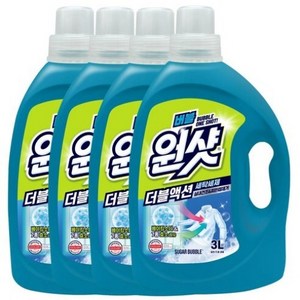 슈가버블 버블원샷 더블액션 세탁세제 플로럴향 본품, 3L, 4개
