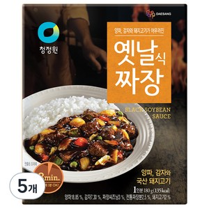 청정원 옛날식짜장, 180g, 5개