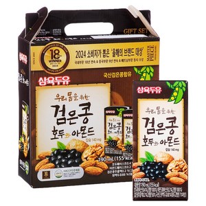 삼육두유 검은콩 호두와 아몬드, 190ml, 16개