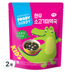 푸디버디 유아용 한우 소고기미역국, 180g, 2개